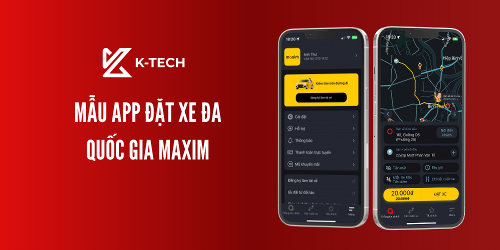 Mẫu app đặt xe đa quốc gia Maxim