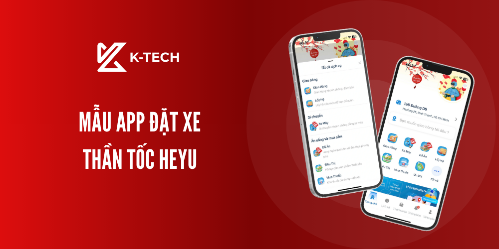 Mẫu app đặt xe thần tốc HEYU