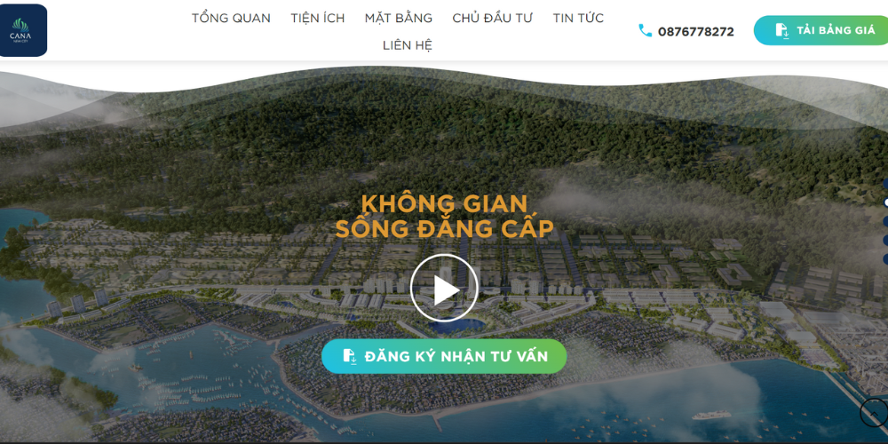 Mẫu website bất động sản Cà Ná New City