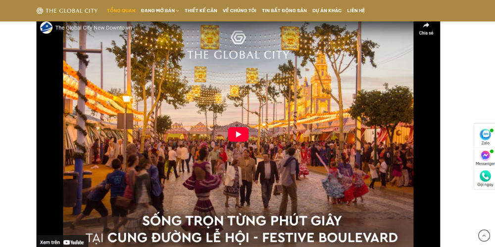 Mẫu website bất động sản The Global City