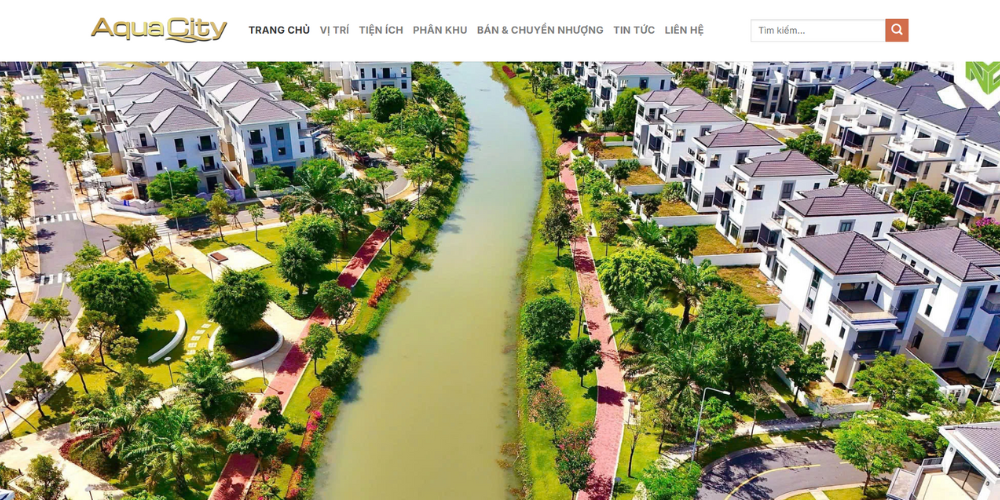 Mẫu website bất động sản dự án Aqua city