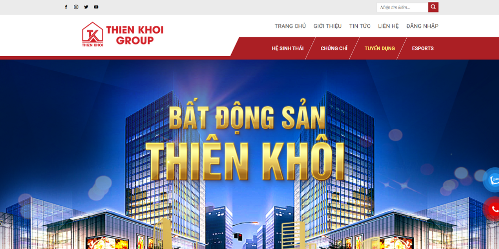 Mẫu website bất động sản tập đoàn Thiên Khôi