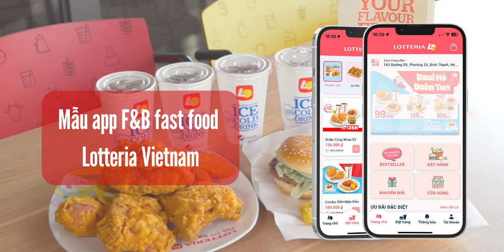 Mẫu app F&B fast food - Lotteria Vietnam