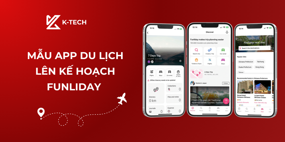 Mẫu app du lịch lên kế hoạch, chia sẻ hành trình trải nghiệm Funliday