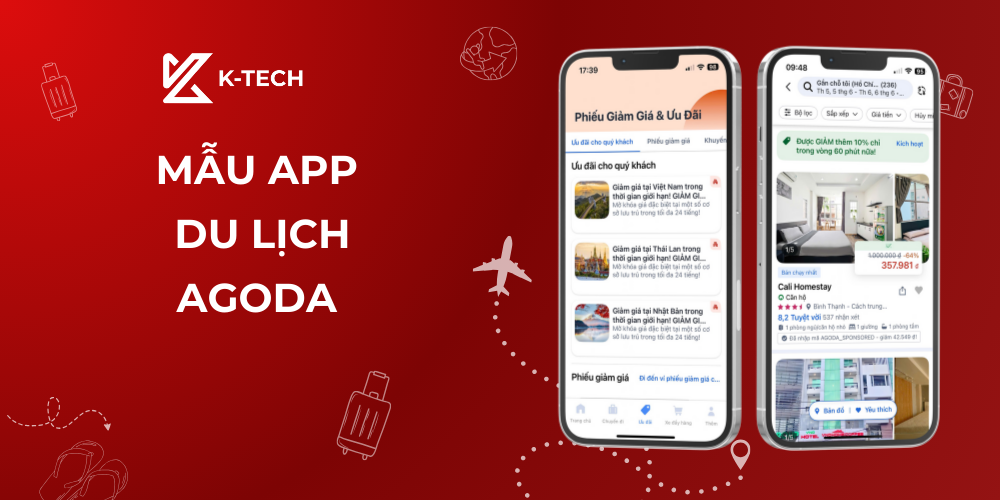 Mẫu app du lịch lên kế hoạch cho chuyến đi Agoda