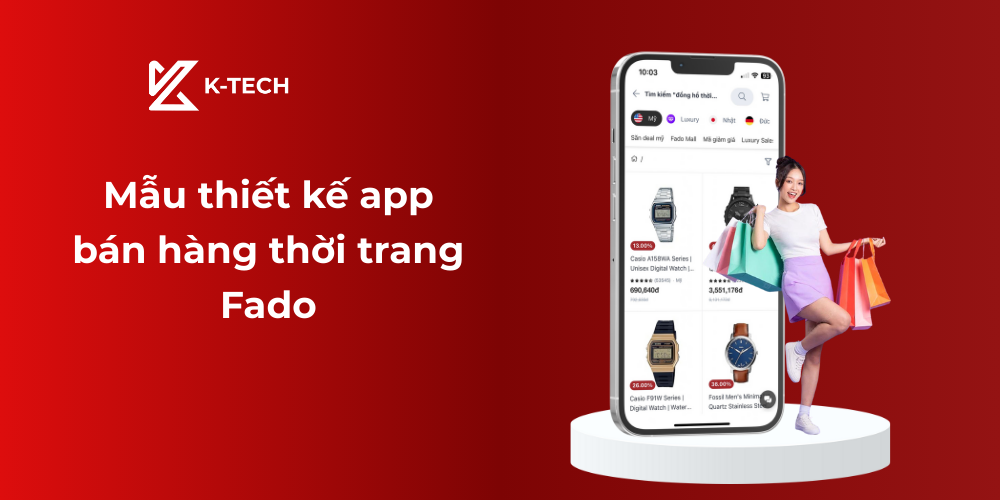 Mẫu thiết kế app bán hàng thời trang Fado