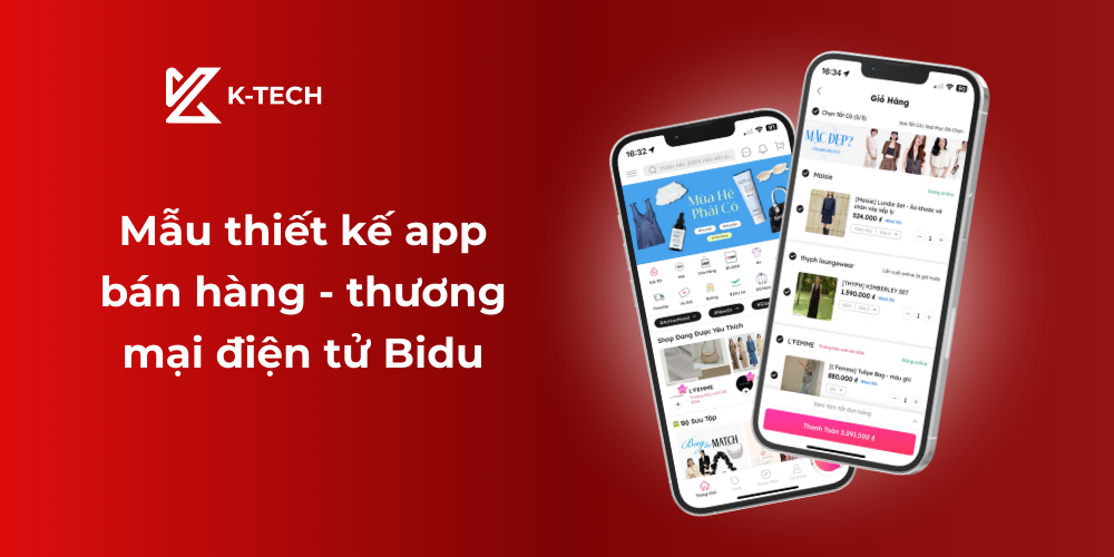 Mẫu thiết kế app bán hàng - thương mại điện tử Bidu