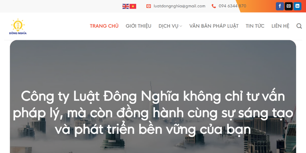 Mẫu thiết kế website công ty luật - Đông Nghĩa
