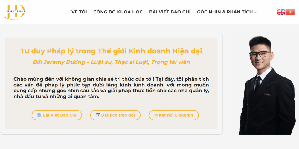 Mẫu thiết kế website công ty luật - Jeremy Dương
