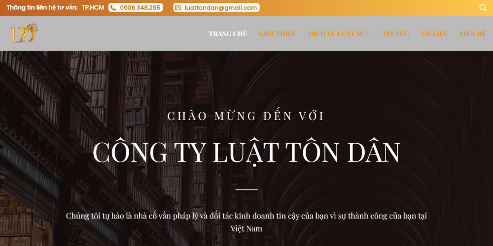 Mẫu thiết kế website công ty luật - Tôn Dân