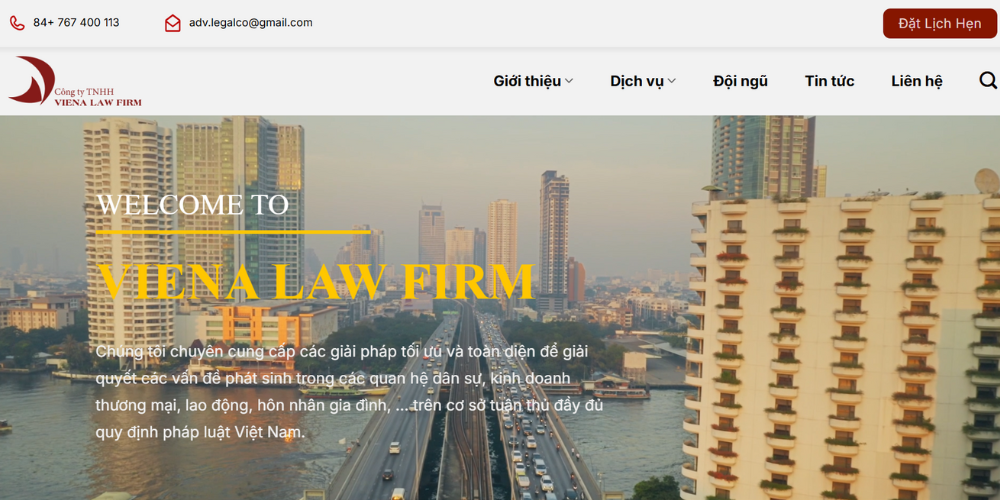 Mẫu thiết kế website công ty luật - Viena Law Firm