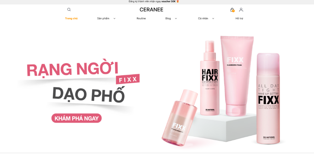 Mẫu thiết kế website mỹ phẩm Hàn Quốc So’natural