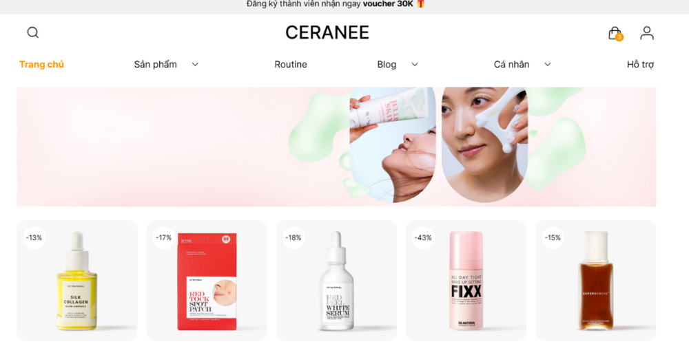 Mẫu thiết kế website mỹ phẩm So’natural