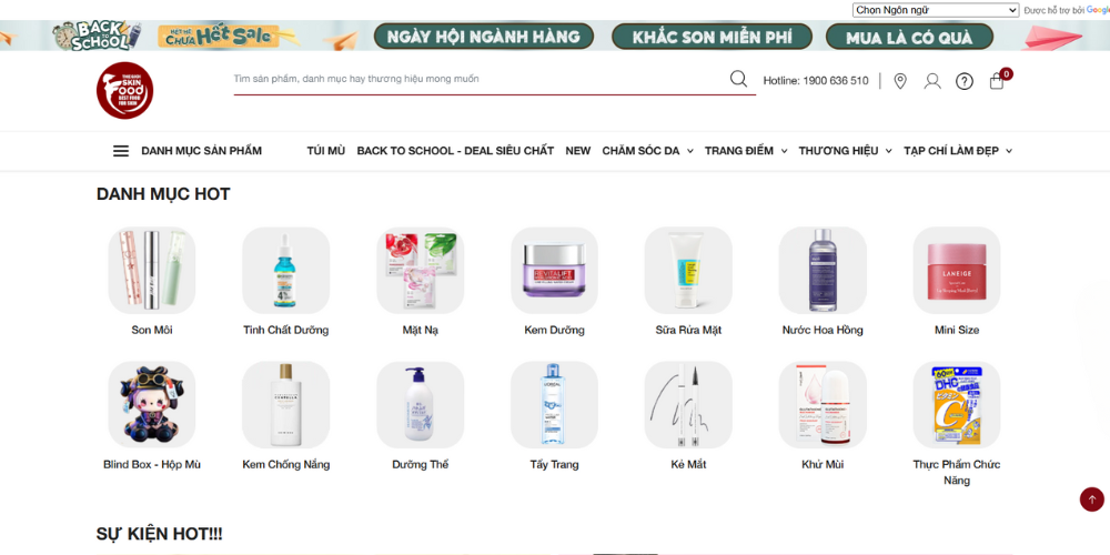 Mẫu thiết kế website mỹ phẩm Thế Giới SkinFood