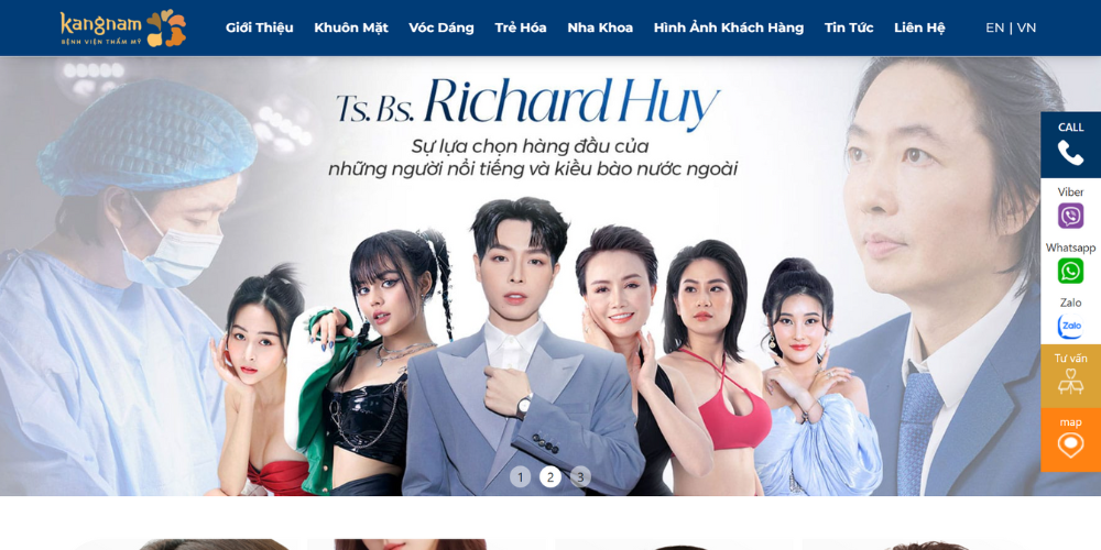 Mẫu thiết kế website thẩm mỹ - Kangnam Hospital of Aesthetic & Plastic Surgery